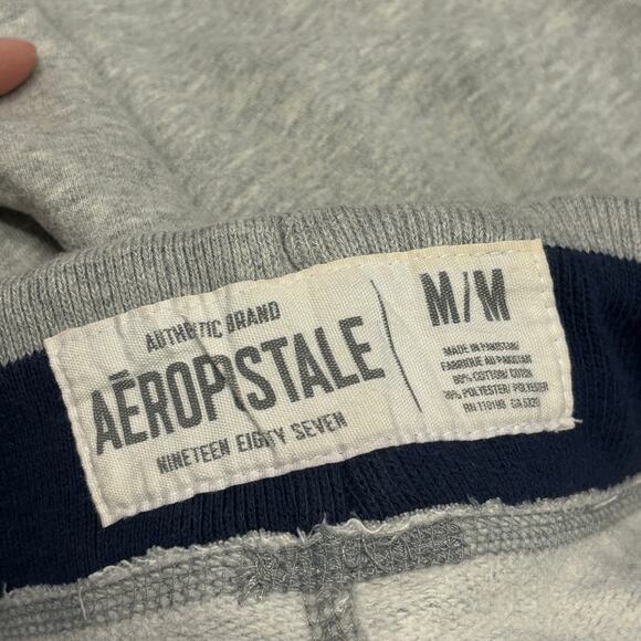 Vintage y2k Aeropostale Shorts 4 Gray Side Striped Mens‎ M Gym Sweat Shorts Logo - Picture 3 of 11